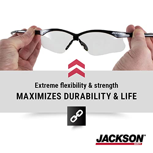 Jackson Biztonsági 50001 Könnyű, Ultra-Erős, SG-Biztonsági Szemüveg, Puha, Templomok, Rugalmas Orr-rész, Anti-Köd Bevonat,