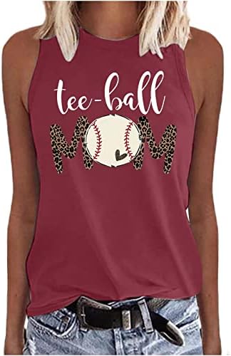 2023 Baseball Póló Női Racerback Tartály Tetejét a Levelet a Nyomtatási Baseball Anya Nyári trikó Ujjatlan Alkalmi Póló