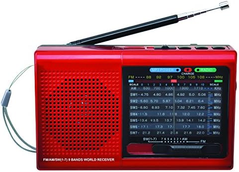 Szuperszonikus 9 Zenekar Bluetooth Rádió AM/FM SW1-7-es, Piros (SC-1080BT-Piros) & Szuperszonikus 9 Zenekar Bluetooth Rádió