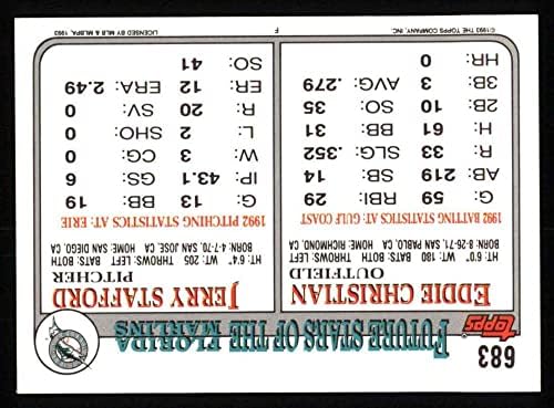 1993 Topps 683 Jerry Stafford Miami Marlins (Baseball Kártya) NM/MT Marlins