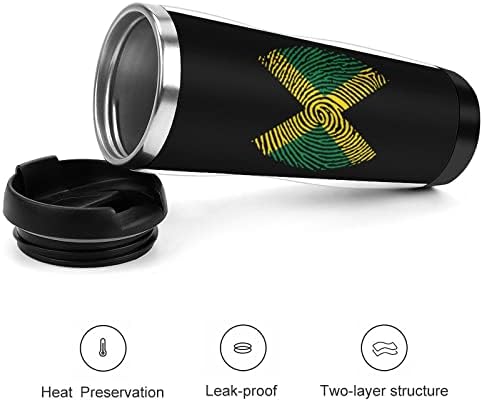 Jamaica Zászló Ujját Utazási kávéscsészék Fedél Hőszigetelt Poharak, Rozsdamentes Acél duplafalú Üveg Víz