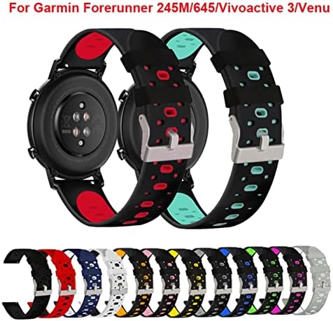 BUDAY 20mm Színes Watchband szíj, a Garmin Forerunner 245 245M 645 Zene vivoactive 3 Sport szilikon Okos watchband Karkötő