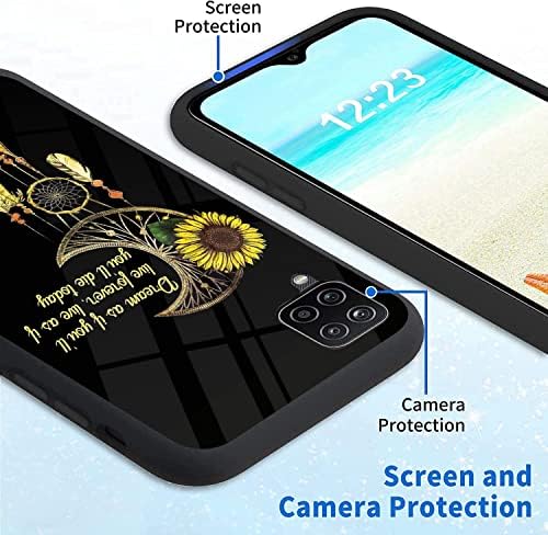 AJZZ Kompatibilis a Samsung Galaxy A12 Esetben Hold Napraforgó Mintás Női Fiú Lány Puha, Vékony TPU Ütésálló Divat tok 5G(6.5