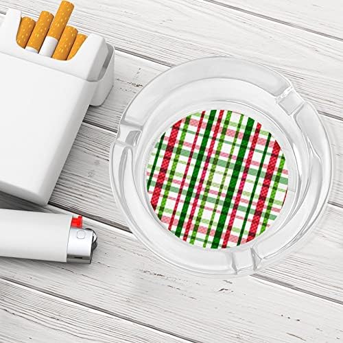 Karácsonyi Kockás Kerek Üveg Hamutartó tartó Cigaretta Esetében Aranyos Füstölgő Hamu Tálca