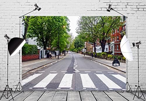 BELECO 12x10ft Szövet Abbey Road Utcában Hátteret Fotózás, Zene Zenekar Hátteret Világhírű Street London Mérföldkő Hátteret