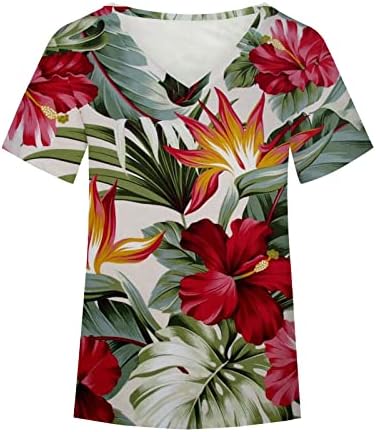 A ruhák Trendi Rövid Ujjú Vneck Pamut Grafikus Nyomtatott Virágos Alkalmi Blúz, Póló Lányoknak, Nyáron, Ősszel Tshirt B7