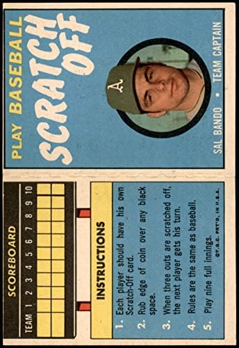 1970 Topps Sal Bando Oakland Athletics (Baseball Kártya) VG/EX Atlétika
