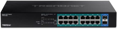 TRENDnet 18-Port Gigabit PoE+ Kapcsoló, 16 x 30W PoE+ Port, 2 Gigabit SFP Slot, 240W PoE Költségvetés, 36Gbps Kapcsolási