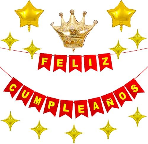BIEUFBJI Cumpleaños Banner - Boldog Szülinapot Zászló Piros-Arany Szülinapi Party Dekoráció készlet, Fiesta Téma Party Dekoráció