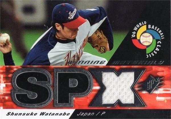 Shunsuke Watanabe játékos kopott jersey-i javítás baseball kártya (Japán) 2006 Felső szint World Baseball Classic WBC WMSW