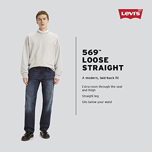 Levi ' s Férfi 569 Laza Egyenes Fit Jeans