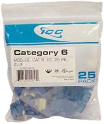 ICC CAT6 RJ45 Keystone Jack EZ® Stílusú, Kék, 25-Pack