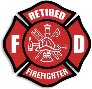 LPF USA Piros Nyugalmazott Tűzoltó Máltai Kereszt Matrica (tűzoltó Tűzoltó Matrica)