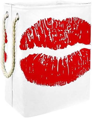 Unicey Piros Nyomtatás Csók Ajkak Jel Vízálló Szennyesben Összecsukható Kosarak Haza Szervező Baba Szennyestartó