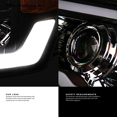 Alfa Baglyok 8711163 Teljes LED Projektor Fényszóró Fehér LED Bar - Chrome Amber Illik 2002-2005 Dodge Ram 1500/2003-2005