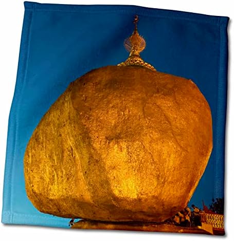 3dRose Kyaiktiyo Pagoda kiemelt alkonyatkor, Arany Rock, Mon Állam, Mianmar - Törölköző (twl-276697-3)