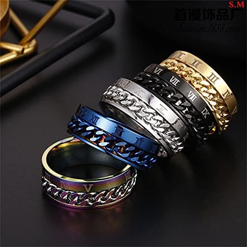 Minimalista Gyűrűk a Nők Domináns Forgatható Siple Lánc Személyiség Ékszerek, Gyűrű, Férfi Római Átutalás Gyűrű Acél Titán