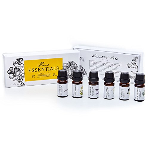Illóolajok a Tiszta Essentials - os Tisztaságú Olaj szett - Top 6 Aromaterápiás Olajok Ajándék Szett-6 Csomag, 10ML(Eukaliptusz,