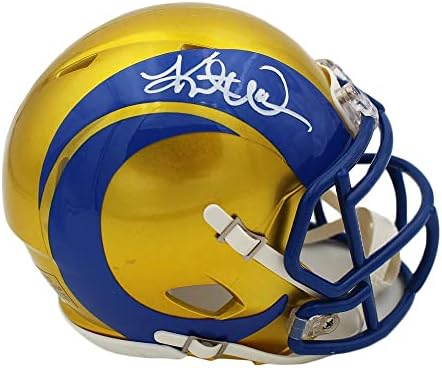 Kurt Warner Aláírt Los Angeles Rams Sebesség Flash NFL Mini Sisak - Dedikált NFL Mini Sisak