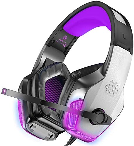 BENGOO V-4 Gaming Headset-Xbox Egyik, PS4, PC, Vezérlő, a zajcsökkentés Több mint Fülhallgatót, LED Bass Surround Puha Memória