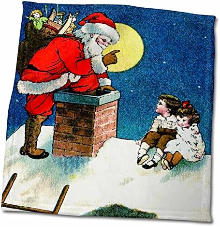 3dRose Viktoriánus Festmény, A Santa n Gyermekek A Tetőn - Törölköző (twl-61976-1)
