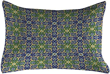Ambesonne Orient Steppelt Pillowcover, Díszes Mozaik Keleti Keleti Minták Damaszt Művészet, Standard Queen Size Akcentussal
