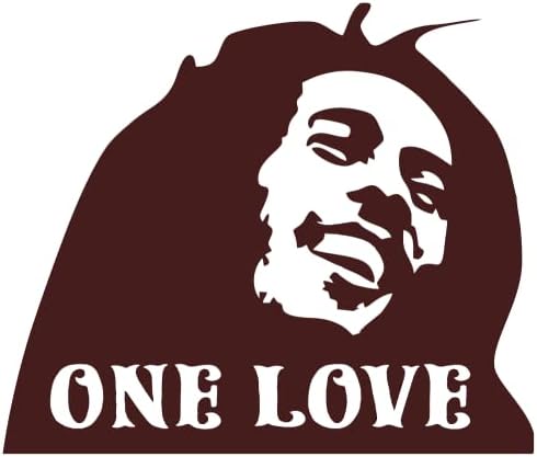 Egy Szerelem Bob Marley Rasta Reggae Vinil Kivágott Matrica Dörzsölni Matrica 3.25-by-2,75 Cm (Fehér)
