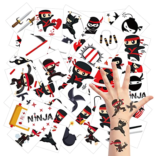 3sscha 24 Lap Ninja Ideiglenes Tetoválás Gyerekeknek 2 Inch Ninja Nem Mérgező Kisgyerekek Matrica Vízálló Test Matrica, Gyerekek