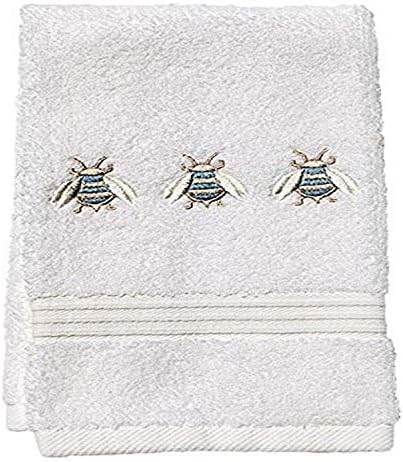 Jacaranda Élő Fehér Terry Toweling Vendég Törölközőt, Három Napóleon Méhek, Kacsa Tojás, Kék
