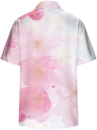 Maximum tipo túnica para Mujer Camiseta holgada botones y Estampado Virágos Camiseta con Cuello en V Blusa de a Manga Corta