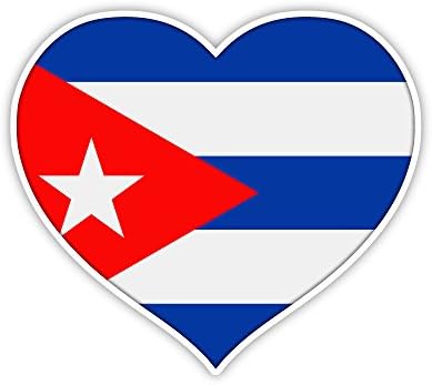 A szerelem Kubai zászló szív matrica, matrica 5 x 4