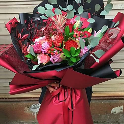 ZJHYXYH 20db/sok Szögletes Virág Csomagolópapír Csokor Virág-Ajándék Csomagolás Kézműves DIY Vízálló (Szín : D)