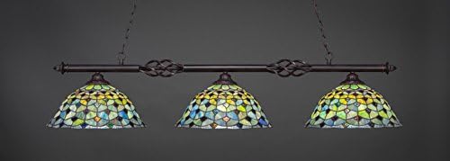 Tolték Világítás 863-DG-996 Eleganté - Három Lámpa Biliárd, Sötét Gránit Kivitelben Szén Spirál