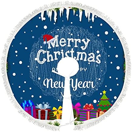 Vantaso karácsonyfa Szoknya, Karácsony, Új Év Téli karácsonyfa Szoknya Tassel Fa Szőnyeg Fél lakberendezés 48 inch