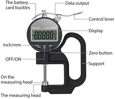 Neoteck Digitális vastagságmérő 1 inch/25.4 mm 0.00005/ 0.001 mm, Vastagság Mérő Pontos Elektronikus Mikrométer LCD Kijelző