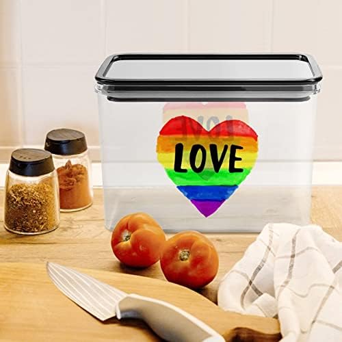 A szerelem LMBT Meleg Büszkeség Szív Élelmiszer-Tároló Tartály Tiszta Műanyag Tároló Dobozok Fedél Tömítés