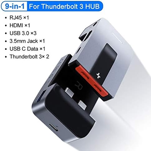 ZHUHW USB-C-HUB -Kompatibilis USB 3.0, USB-HUB, USB Elosztó Kombinált RJ45 Jogosultja 9 az 1-ben Típus C-HUB