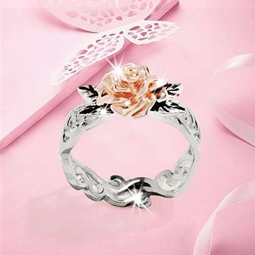 Plus Size Gyűrűk, Ékszerek, Gyűrű, Esküvői Gyémánt Természetes Rózsa Gyűrű Arany Esküvői Zenekarok a Nők (mint Mutatják,