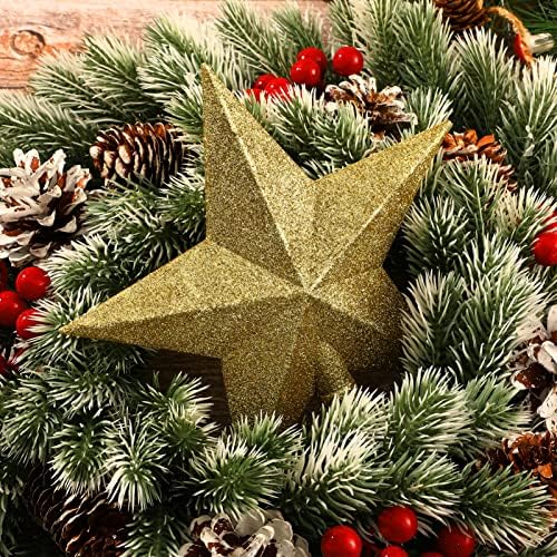 Csillogó Karácsonyi Csillag csúcsdíszt 20CM/7.87 a Dekoratív Ünnep Csillogó Arany Pentagram Treetop Dísz