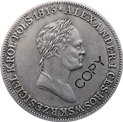 Lengyelország 1829 5 Zlotych Érmék Másolat Másolat Ajándék számára