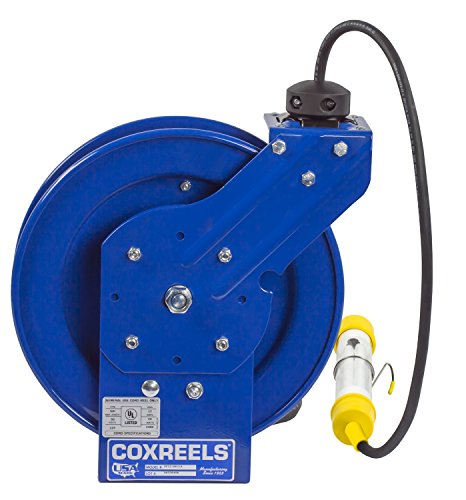 Coxreels PC24-0016-C Tápkábel Tavaszi Visszatekerés Tárcsák: Fluoreszcens Cső Fény, 100' vezeték, AWG 16