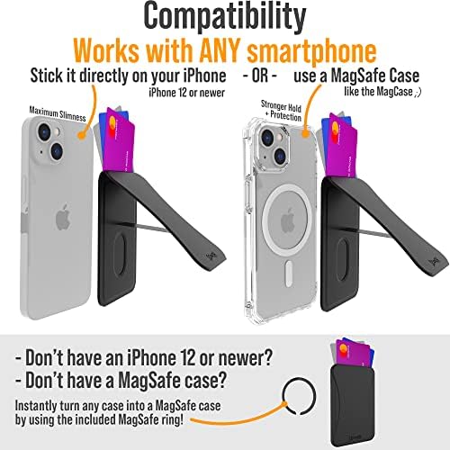 Állítsunk MagSafe Tárca a Férfiak, mind a Nők [MagWallet] az iPhone Telefon Állni, majd a Telefon Markolat [Autós tartó-Kompatibilis]