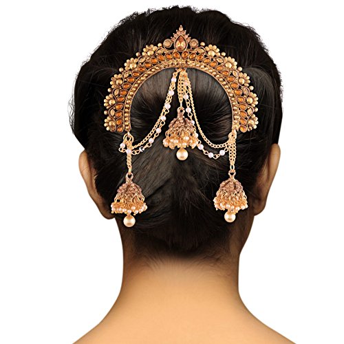 Én Ékszer 18k Aranyozott Haj, Dekoráció, Indiai Haj-Pin Tartozékok Bross Hook Esküvői Menyasszonyi Ékszerek a Nők (SM35W)