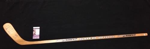 Chris Chelios Aláírt & Írva Detroit Red Wings Stick SZÖVETSÉG COA S17277 - Dedikált NHL Botok