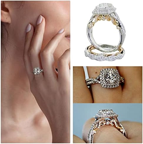 Moissanite Gyűrűk Női Aranyozott Szögletes Diamond Princess Arany Gyűrű Gyémánt Eljegyzési Gyűrű Legújabb Esküvői Gyűrű Minták