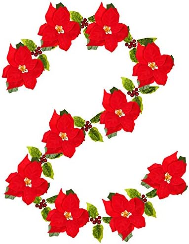 Woooow 6 Méter Karácsonyi Koszorú Mikulásvirág Koszorú Piros Bogyók, Holly Levelek a Beltéri, mind Kültéri Használatra -