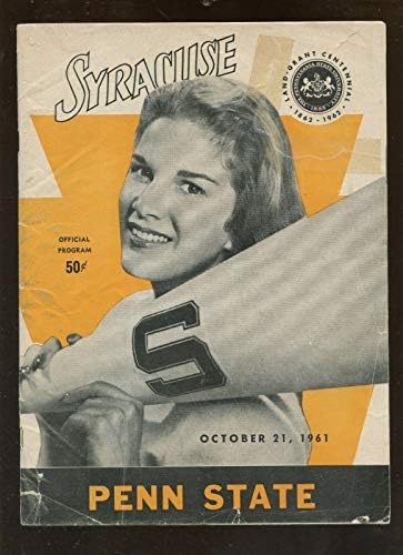 Október 21 1961 NCAA Football Program Penn State Syracuse-ban Ernie-Vel Davis - NFL Programok