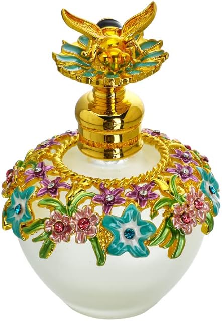YUFENG 25ml Lila Üveg Parfüm Üveg Virágok, s a Méh Varázsa Dekoratív Vintage Kristály Parfüm Derítő(Arany,40ML)
